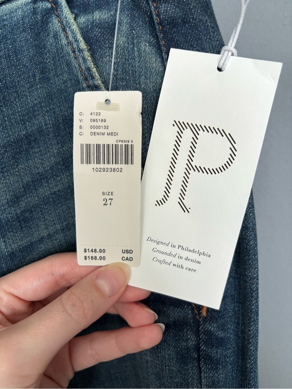 Pilcro Blue Flare-Leg Jeans with Subtle Fade - Picture 3 of 6